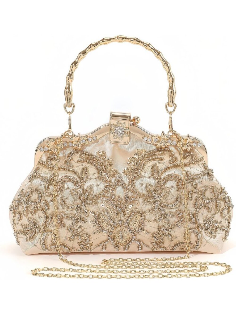 Elegant Evening Clutch Purse with Chain Strap | Formal Wedding & Cocktail Bag